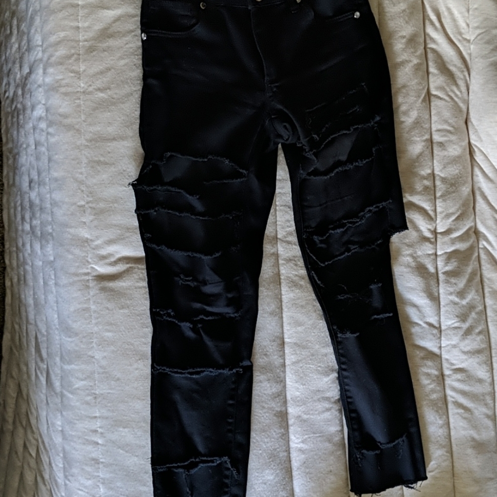 Black ripped jeans